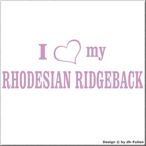 cartattoo4you® AI-01331 | I Love (als Herz) My Rhodesian Ridgeback | Autoaufkleber Aufkleber Farbe lila, in 24 Farben erhältlich, glänzend, 20 x 7 cm, Waschstrassenfest, Motiv Copyright by dh-Folien