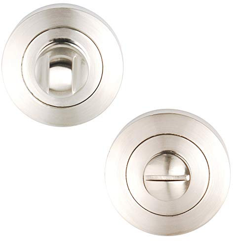 Excel Architectural DH3612 Round Bathroom Turn & Release, Satin Nickel