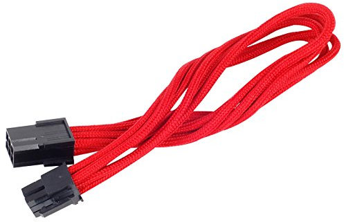 SilverStone SST-PP07-IDE6R - cavo estensione sleevato 6pin a PCI-E 6pin, 25cm, rosso