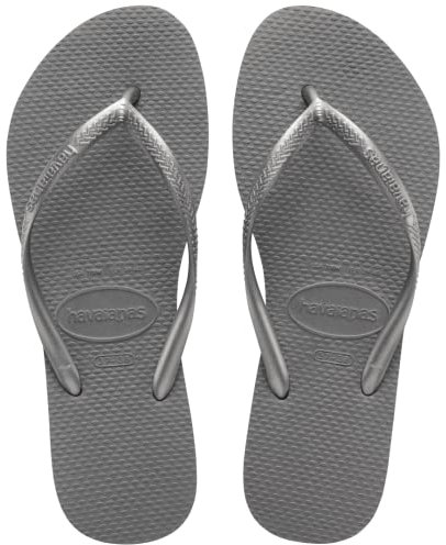 Havaianas Flip Flops Girls Slim, Steel Grey, 5 UK