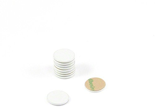 White Painted Mild Steel Disc with 3M Self Adhesive for Arts, Crafts, Model Making, DIY and Hobbies - 10mm dia x 1mm thick - Pack of 200