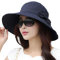 Comhats Siggi Chapeau d’été pliable pour femme avec bord large SPF UPF50+ - Bleu - Medium