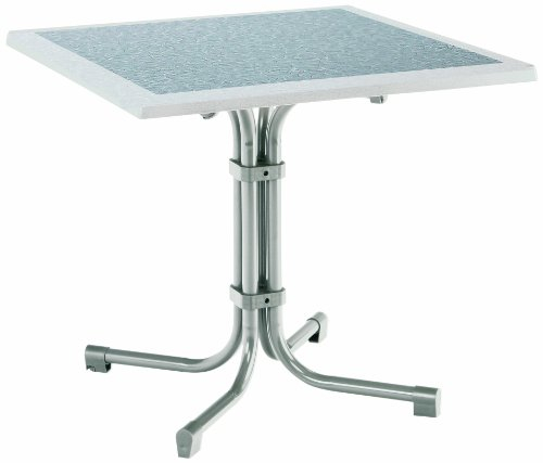 Best 26538888 Tisch Boulevard quadratisch 80 x 80 cm, Silber