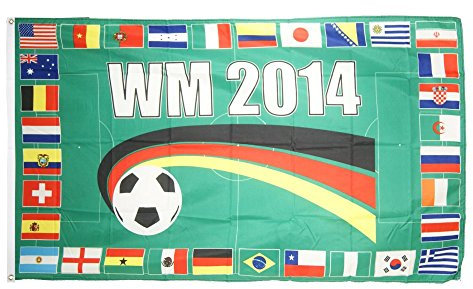 Flaggenfritze® Flagge Fußball WM 2014 32 Länder - 90 x 150 cm