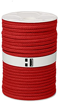 Hummelt® SilverLine-Rope Baumwollseil Baumwollkordel (H) 10mm 50m rot auf Rolle