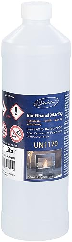 Carlo Milano Bioalkohol: Bio-Ethanol/Bio-Alkohol für Deko-Kamine, 1 Liter (Ethanol Flasche, Biokamin, Tischkamin)