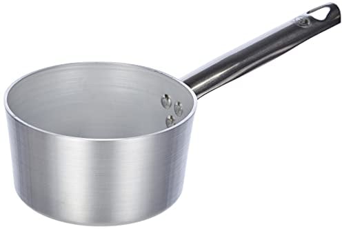 Pentole Agnelli Linea Alluminio 3 mm Professionale Casseruola Alta con Manico Inox, Argento, 14 cm
