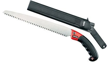 AUSONIA - SCIE À ÉLAGUER TURBO, AVEC ÉTUI, LAME CHROMÉE ET TREMPÉE À IMPULSIONS, DE 30 CM, MANCHE ANTIGLISSE RENFORCÉ