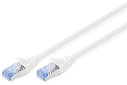 DIGITUS LAN cable Cat 5e – 3 m – SF/UTP shielded – 1 Gbit/s – 100 MHz – PoE – RJ45 network cable – PVC sheath – AWG 26/7 – Compatible with Cat6 and Cat6A – Blue