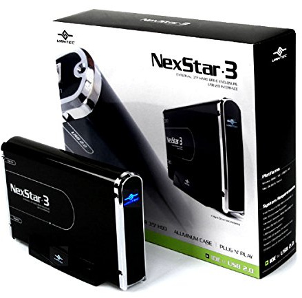 Vantec NexStar 3 NST-360U2-BK - HDD/SSD enclosures (IDE/ATA, 206 x 123 x 33 mm, 750GB, USB 2.0, Black, Aluminium)