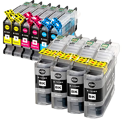 ESMONLINE 10 komp. Druckerpatronen ersetzt Brother LC-123 MFC J245 J870DW J4410DW J4510DW J4610DW J470DW J4710DW J650DW J6520DW J6720DW J6920DW DCP J132W J152W J4110DW J552DW J752DW LC123