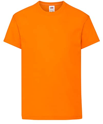 Fruit of the Loom Original T. Maglietta, Arancione (Orange), 7-8 Anni (Taglia Produttore: 128 cm) Ragazzi