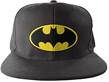 Batman Officially Licensed Merchandise Signal Logo Embroidered Adjustable Size Snapback Cap (Black)