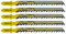 kwb 5 x lame per seghetto alternativo Profi-Pack extra strong for wood 620425 (grosso, acciaio al carbonio HCS, codolo monoblocco, T144DP) a.o. per Einhell RT-JS 85