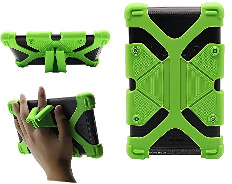 CHINFAI Universal 7 Zoll Tablet Hülle Stoßfest Silikon Ständer Cover für alle Versionen RCA Voyager Vankyo Yuntab Samsung Google Nexus MatrixPad Z1 Huawei 7 Zoll Android Tablet und mehr, Grün