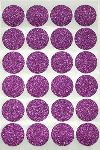Sticker Glitzer Lila 25 mm runde Aufkleber – Größe 2,5 cm Klebepunkte 120 Vorteilspack von Royal Green