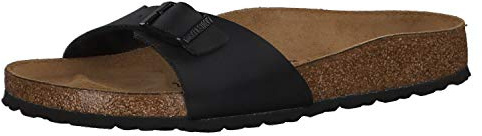 BIRKENSTOCK Classic Madrid Birko-Flor, Damen Pantoletten, Gr.-36 EU,Schwarz (Schwarz Lack)