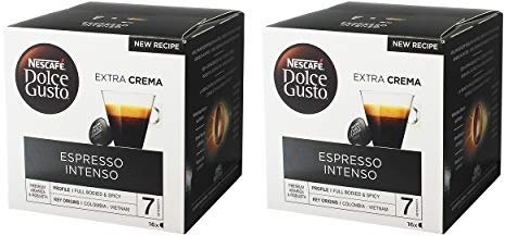 Nescafé Dolce Gusto Espresso Intenso, Lot de 2, 2 x 16 Capsules