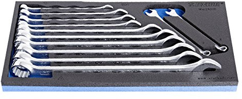 Unior 621052 - Juego de 12 llaves combinadas largas en bandeja SOS de 8 a 24 mm Serie 964/2ASOS