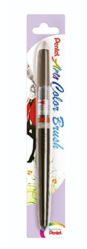 Pentel XGFL Color Brush Pinceau rechargeable encre à l'eau aquarellable Gris Pochette de 1