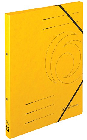 Herlitz Ringhefter quality, A4, Karton, gelb, 2 Ring-Mechanik, Rückenbreite 25 mm, 5 Stück