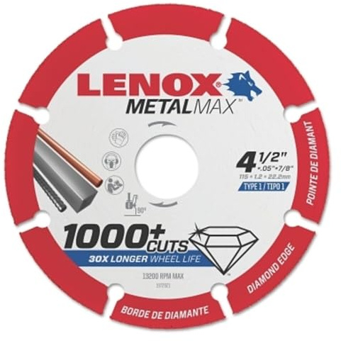 Lenox Tools Metalmax 1972922 Roue de coupe diamant 12,7 x 2,2 cm