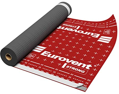 75m² Eurovent STRONG SK2 Unterdeckbahn Unterspannbahn 160g/m² 4-lagig hochdiffusionsoffen Sd=0,02m Dachmembran rot EN 13859 W1 ZVDH (mit zwei Selbstklebebändern)