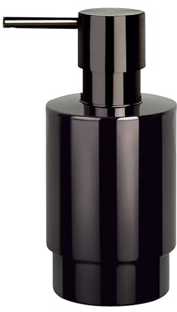 Spirella Premium Seifenspender Nyo in edlem Design | Flüssigseifen-Spender aus Edelstahl | Fassungsvermögen: 200ml | ØxH: 6,5 x 14 cm | Schwarz