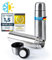 Bouteille thermos en acier inoxydable avec gobelet ; thermos à double paroi ; anti-fuite, lave-vaisselle & sans BPA ; garde les boissons chaudes & froides (Argent, 500 ml)