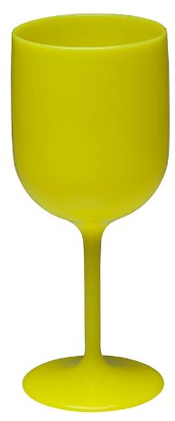 Mojito Design Box Verres à Pied, Plastique, Jaune Fluo, 0.45 litres, 2 pièces