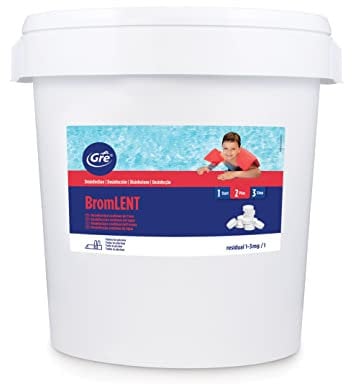 GRE 76024 - Bromo en Pastillas. Desinfección Eficaz para el Agua de la Piscina Libre de Cloro, sin Olores ni Irritaciones. Ideal para Piscinas y Spas – 5 kg