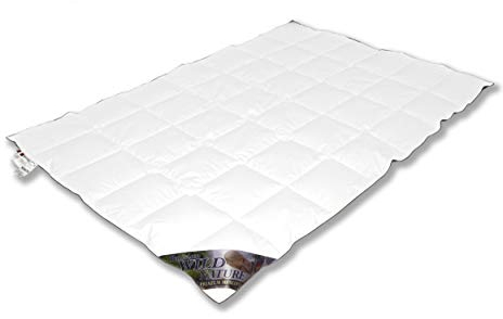 Vitaschlaf® WILD MOSCOVY W3 - LEICHT Sommer Premium Daunendecke 90% Klasse 1 Made in Germany Since 1947 - große Größen (155x200cm)