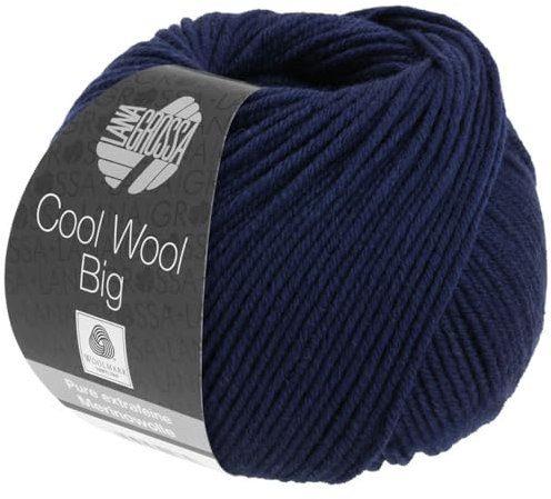 LANA GROSSA Cool Wool Big | Extrafeine Merinowolle waschmaschinenfest und filzfrei | Handstrickgarn aus 100% Schurwolle (Merino) | 50g Wolle zum Stricken & Häkeln | 120m Garn FB 630