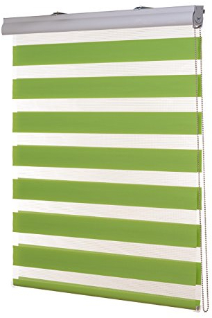 Ventanara® Doppelrollo Grün Kassetten Duo Rollo Seitenzugrollo inklusive Montagematerial 120 x 220 cm