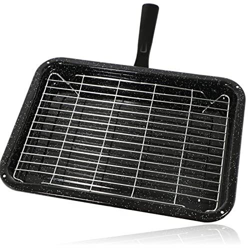 SPARES2GO Small Grill Pan, Rack & Detachable Handle Compatible with Neff Oven Cookers
