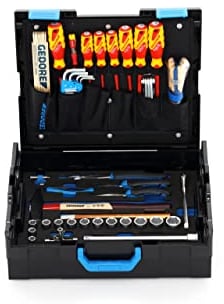 GEDORE Werkzeugkoffer L-BOXX 136, Set 58-teilig, gefüllt, Werkzeug für Hand- und Heimwerker, im Kunststoffkoffer, 1100-01