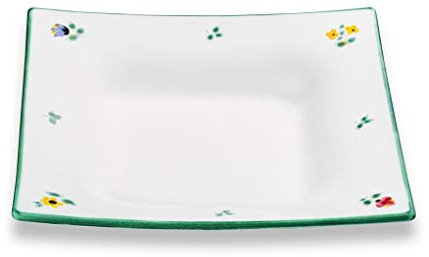 GMUNDNER KERAMIK Suppenteller Grösse: l= 20 cm x b= 20 cm x h= 4.2 cm Streublume Geschirr, handgemacht in Österreich