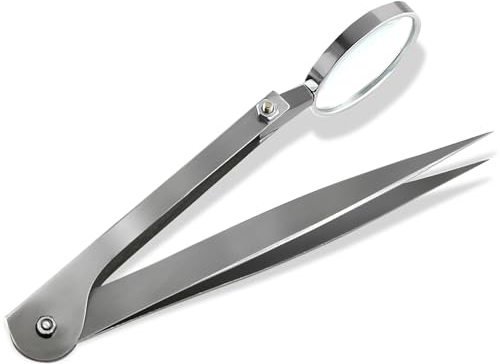 Feine Lupenpinzette aus Rostfreiem Edelstahl Pinzette mit Lupe Spitz