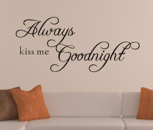 homemay Always Kiss Me Goodnight Vinyl Wand Aufkleber Decor Aufkleber Kunst DIY removable58 X 26 cm