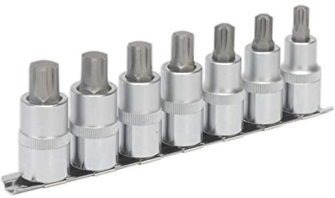 Sealey Ak6234 Ribe Socket Bit Set 7Pc 1/2Sq Drive 55Mm
