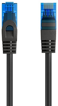 Ewent Cavo Ethernet Cat 5e U/UTP, Velocità fino a 1 Gigabit, 2 Connettori RJ45, AWG 26/7, Cavo LAN per Router, Modem, PC, Switch, Smart TV e Console, 0,25 m, Nero