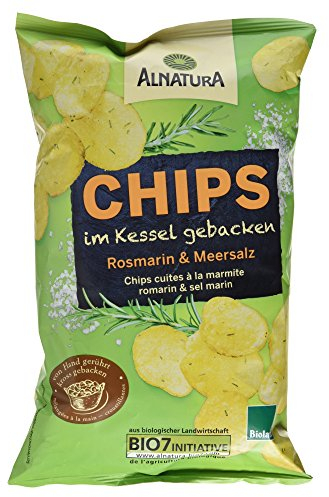 Alnatura Bio Chips im Kessel gebacken, Rosmarin und Meersalz, 125g