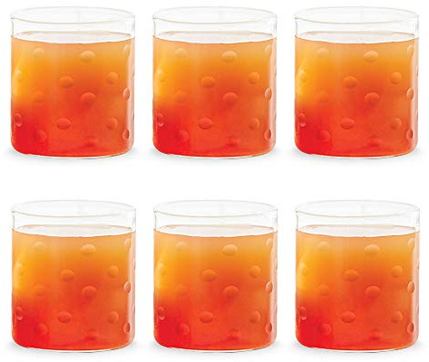 Borosil vdpt305 Vision Deco Polka Tumbler (Set von 6), 10 oz (300 ml), Glas