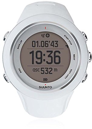 Suunto, AMBIT3 SPORT HR, Montre GPS Multisport unisexe, 15h d’autonomie, Cardiofréquencemètre + Ceinture de poitrine (Taille : M), Étanchéité jusqu’à 50 m, Blanc, SS020680000