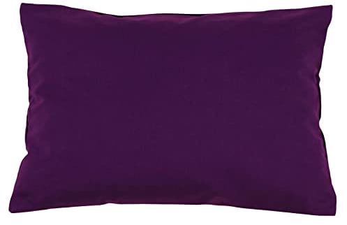 Hans-Textil-Shop Kissenbezug 40x60 cm Uni Lila Baumwolle Dekokissen Kissenhülle Couchkissen Sofakissen Deko Reißverschluss