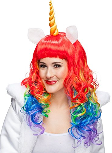 Fasching Perücke Einhorn (bunt)