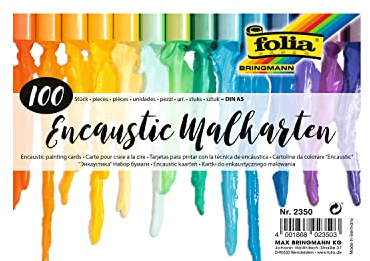 folia 2350 - Encaustic - Malkarten, DIN A5 Format, 100 Blatt, stark verdichtetes, sehr glattes Spezialpapier für die Wachsmaltechnik