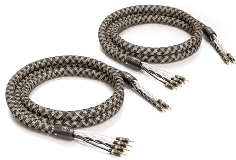 VIABLUE SC-6 AIR Silver BI-WIRE * High-end speaker cable * Made in Germany * T6s banana plugs * 1 pair * 800 cm * With splitters * With air pipes * 8 m