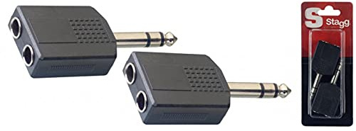 Stagg Jack(M) to DualJack(F) Stereo Adapter (2pcs)
