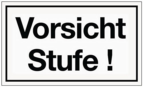 Schild Vorsicht Stufe B250xH.150mm Kunststoff weiß/schwarz